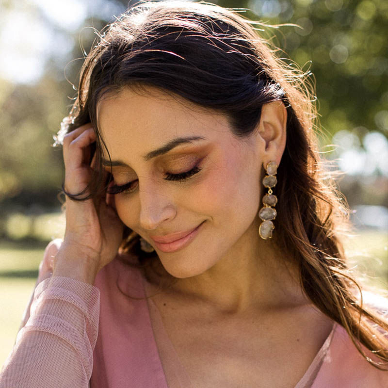 Pendientes Barokki Golden Rutile