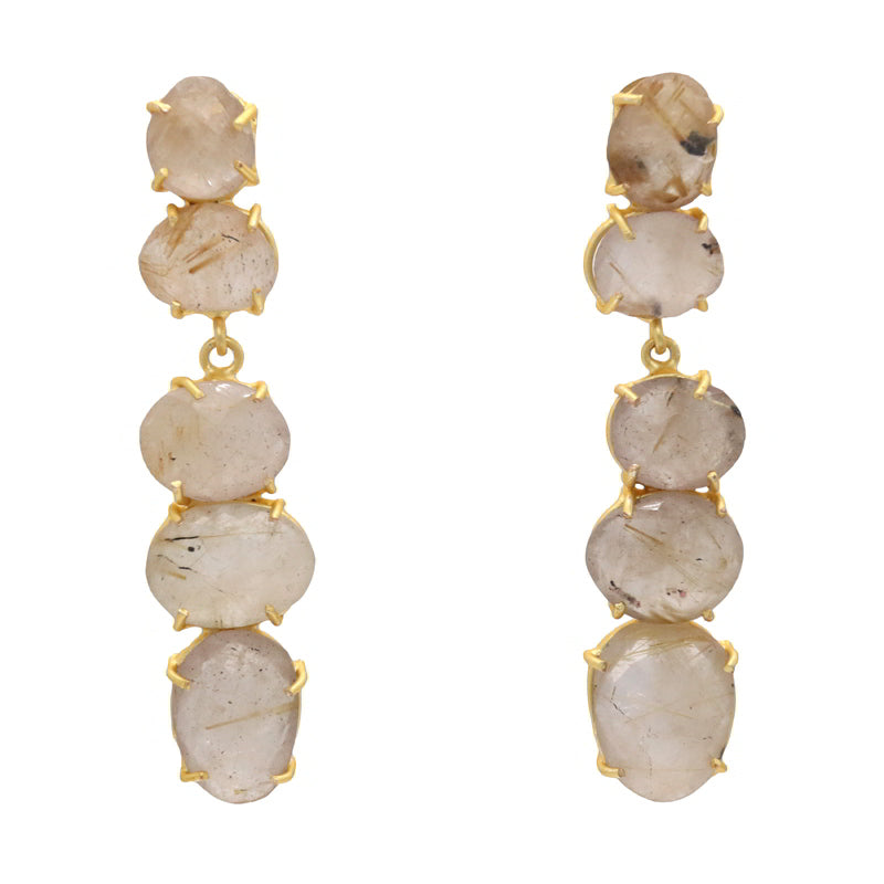 Pendientes Barokki Golden Rutile