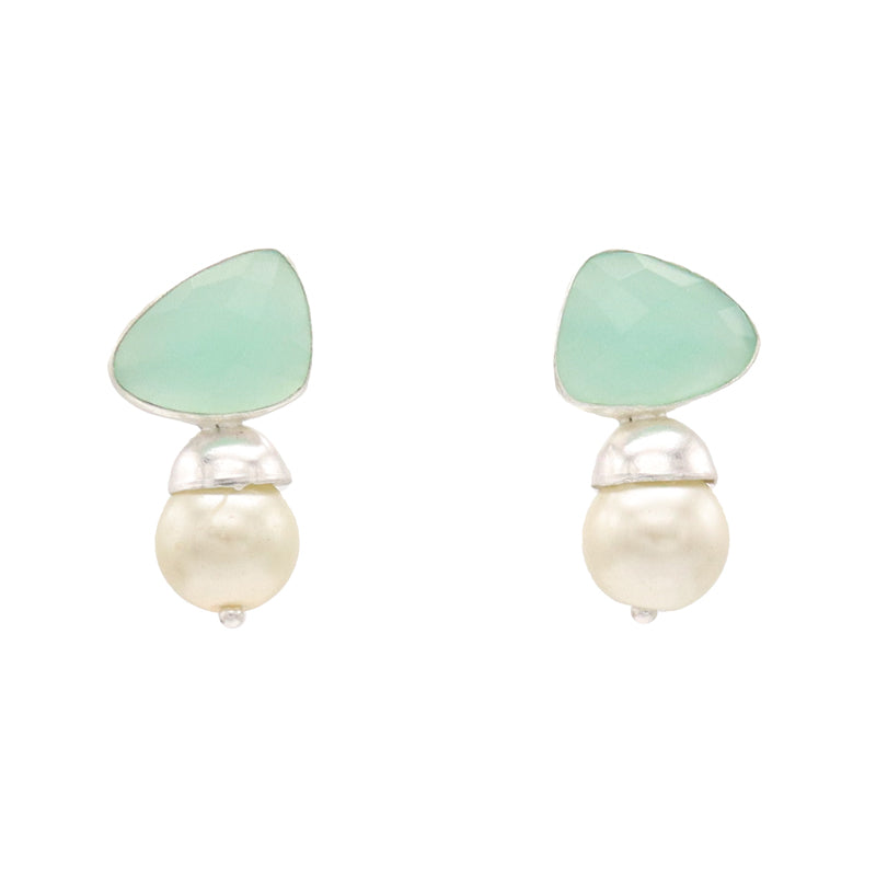 Pendientes Belli Plata Verde agua