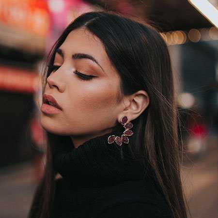 Pendientes Boreal Burdeos Rosado