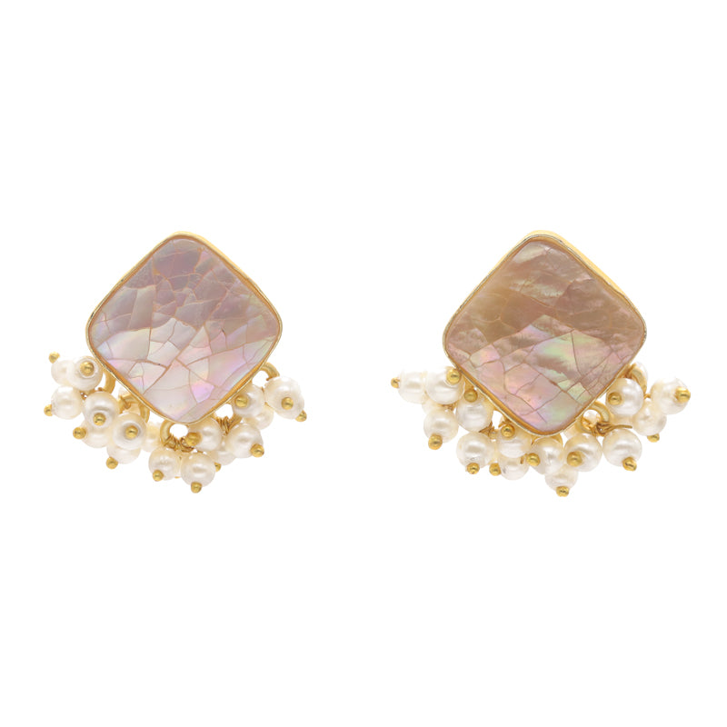 Pendientes Bosra Rosa perlas