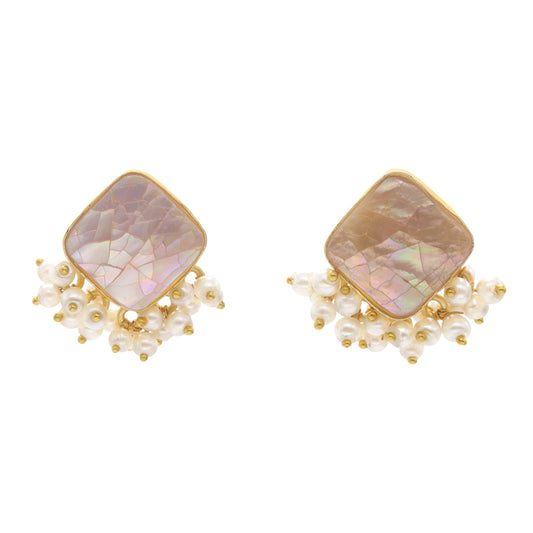 Pendientes Bosra Rosa perlas