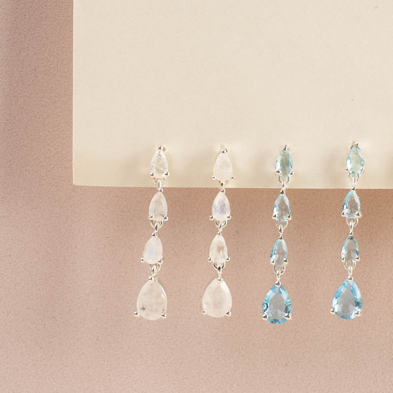 Pendientes Candile Plata Azul Claro