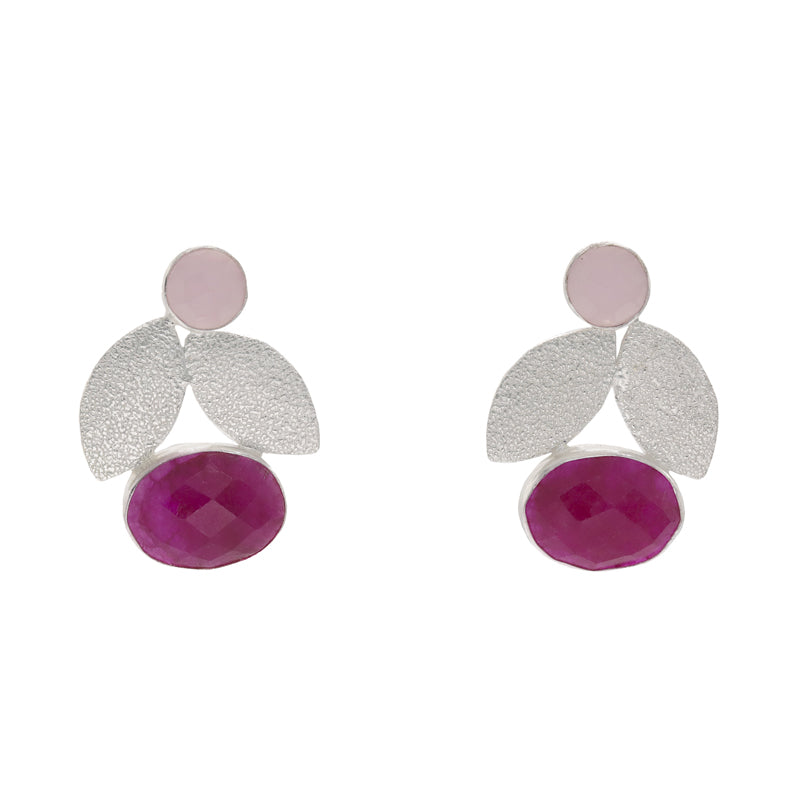 Pendientes Capsella Plata Rosas