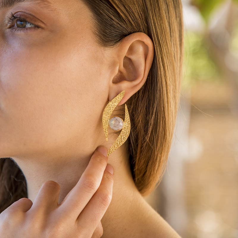 Pendientes Cíclope Piedra Lunar