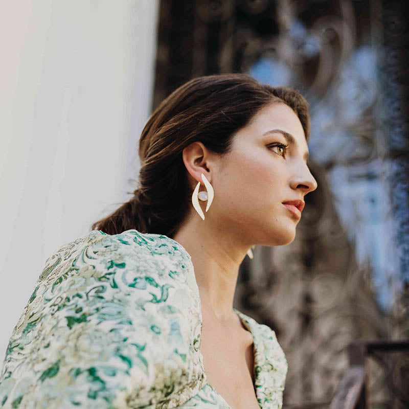 Pendientes Cíclope Piedra Lunar