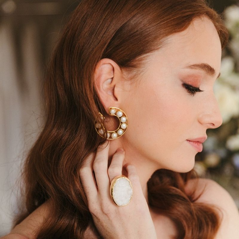 Anillo Galaxy Drusa Blanco