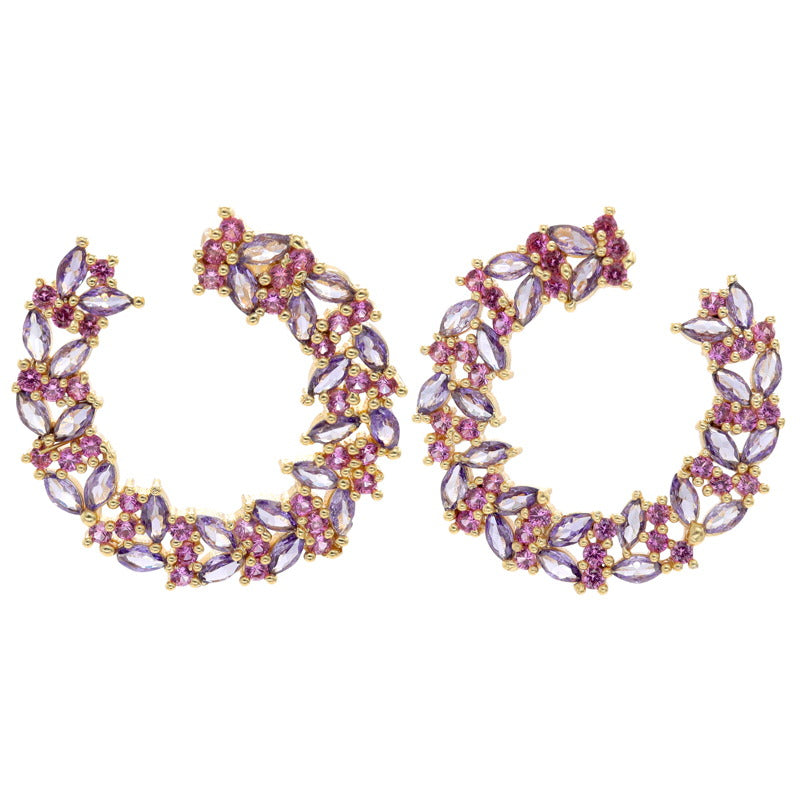 Pendientes Cluny Morado y Fucsia