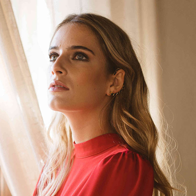 Pendientes Earcuff Cometa Drusa Blanco