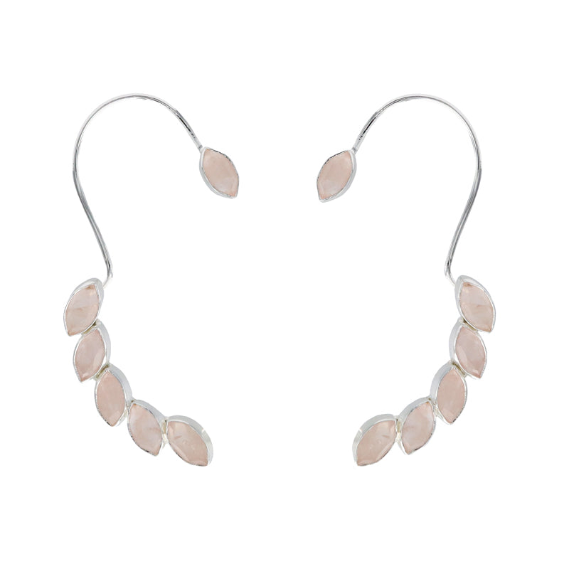 Pendientes Earcuff Cometa Plata Rosa claro