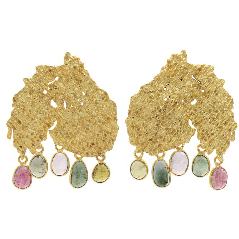 Pendientes Comoros Multicolor Turmalinas