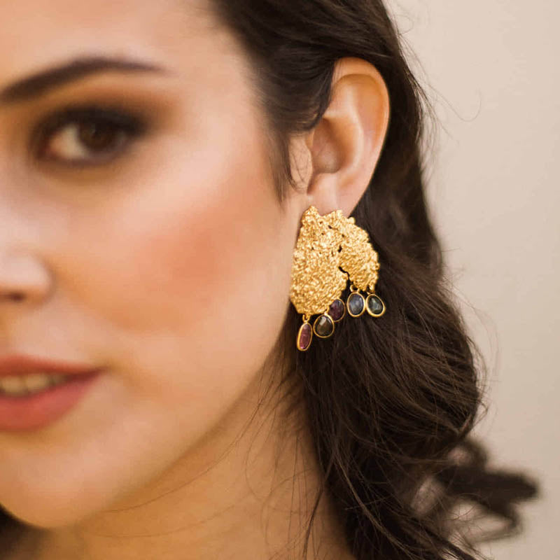 Pendientes Comoros Multicolor Turmalinas