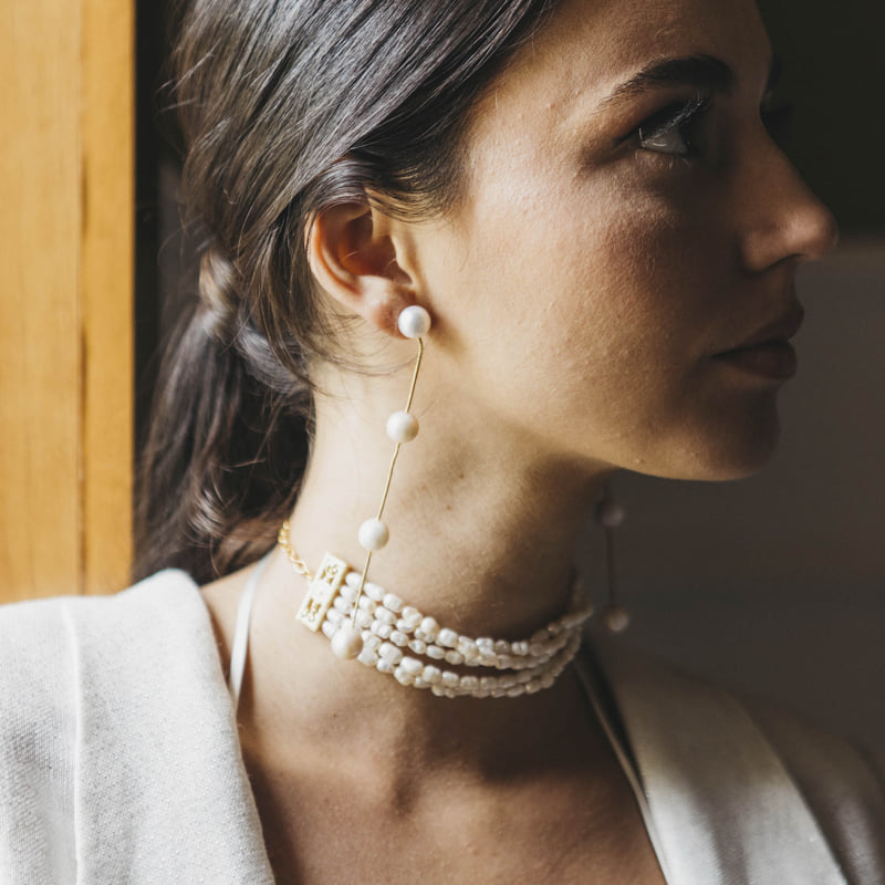 Pendientes Damisela Fixed Perlas
