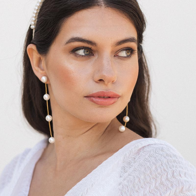 Pendientes Damisela Desmontable Perlas