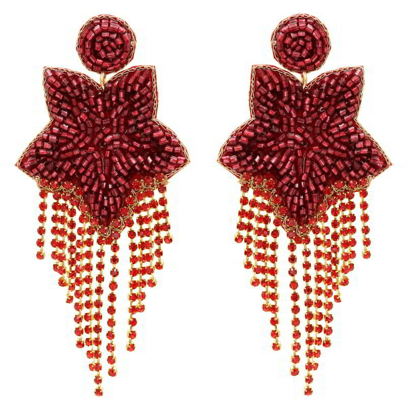 Pendientes Dana Estrella Rojo