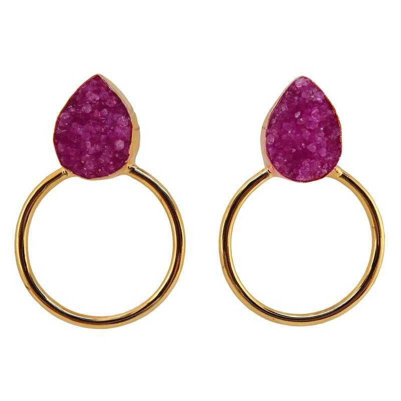 Pendientes Diwa Big Fucsia mo