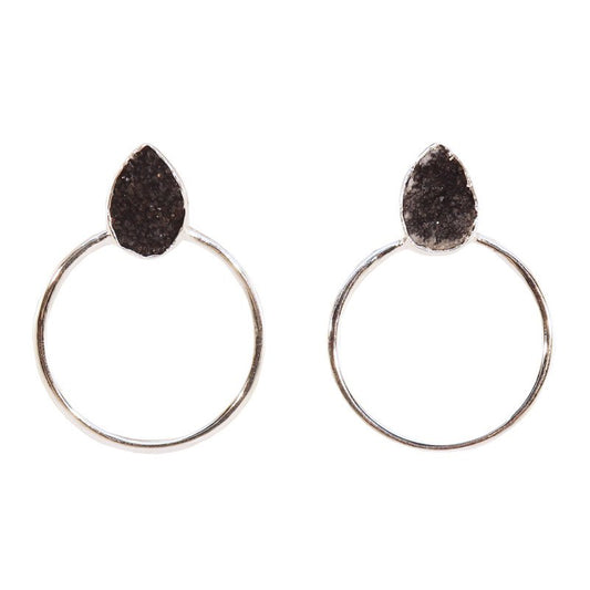 Pendientes Diwa Small Plata Negro