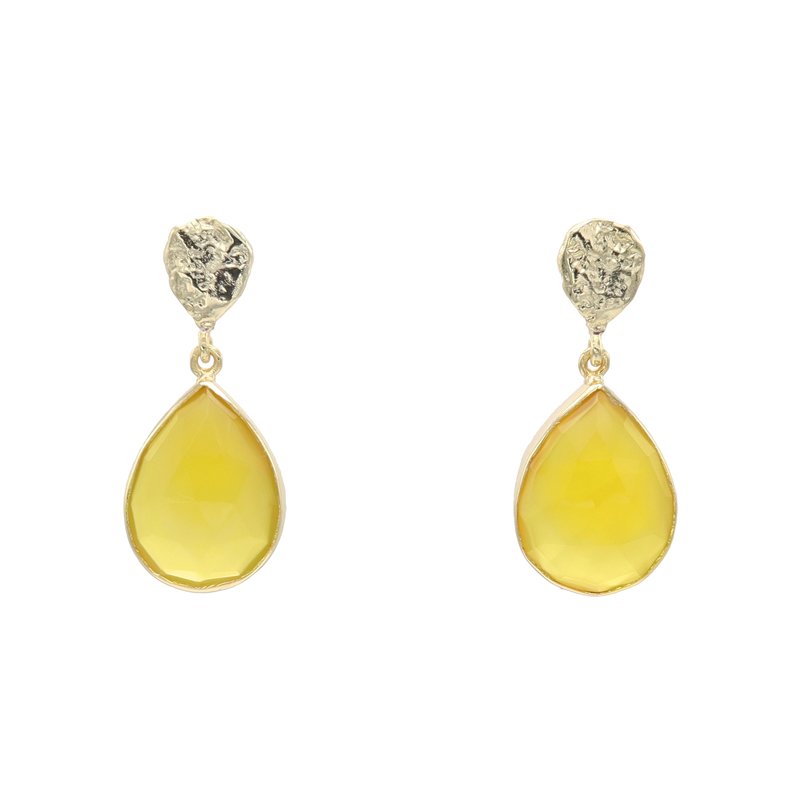 Pendientes Drop Pulido Chalci Mostaza