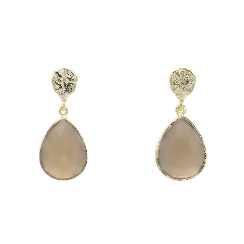 Pendientes Drop Pulido Topo Marrón