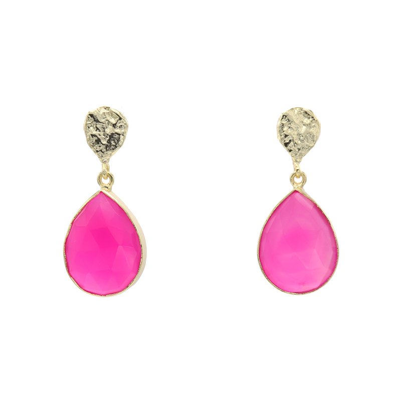 Pendientes Drop Pulido Fucsia