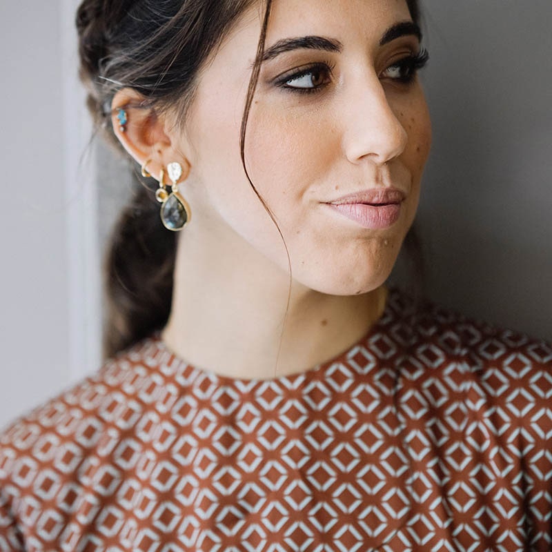 Pendientes Drop Pulido Labradorita