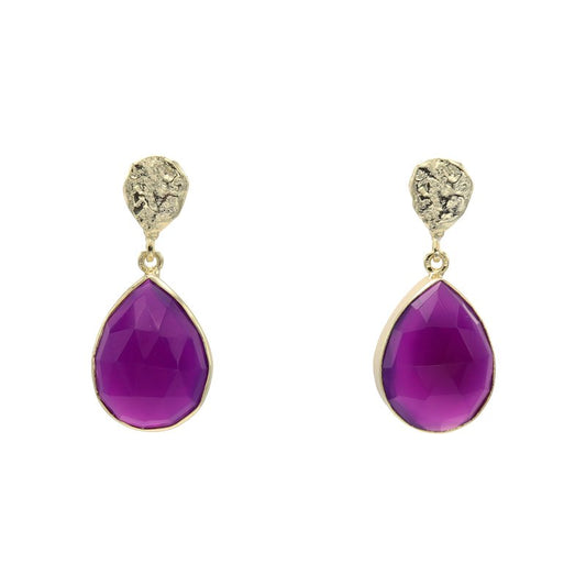 Pendientes Drop Pulido Morado