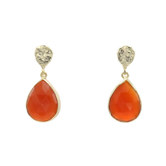 Pendientes Drop Pulido Naranja oscuro