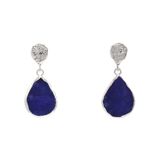 Pendientes Drop Plata Azul