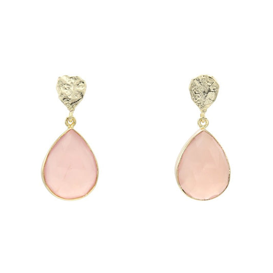 Pendientes Drop Pulido Rosado