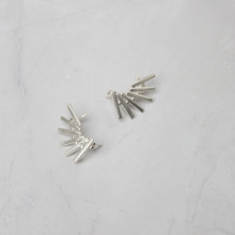 Pendientes Earcuff Barras Plata