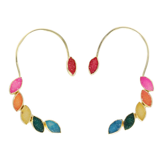 Pendientes Earcuff Cometa Drusa Multicolor