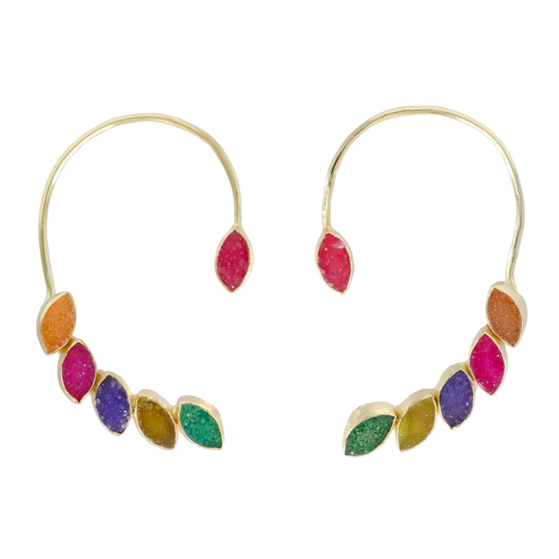 Pendientes Earcuff Cometa Drusa Multicolor Summer