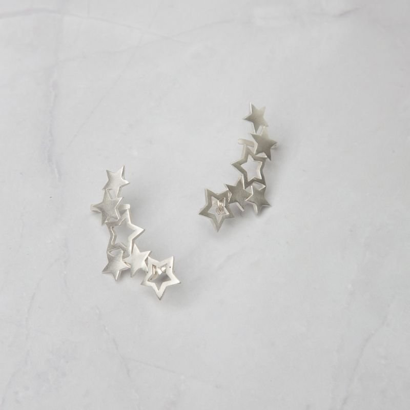 Pendientes Earcuff Estrellas Plata