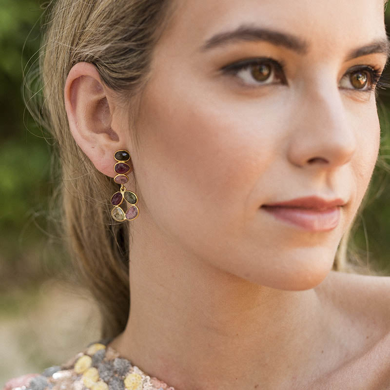 Pendientes Edeko Ed. Limitada Multicolor Turmalinas
