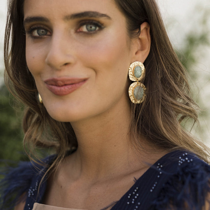 Pendientes Elenis Verde agua Amazonita
