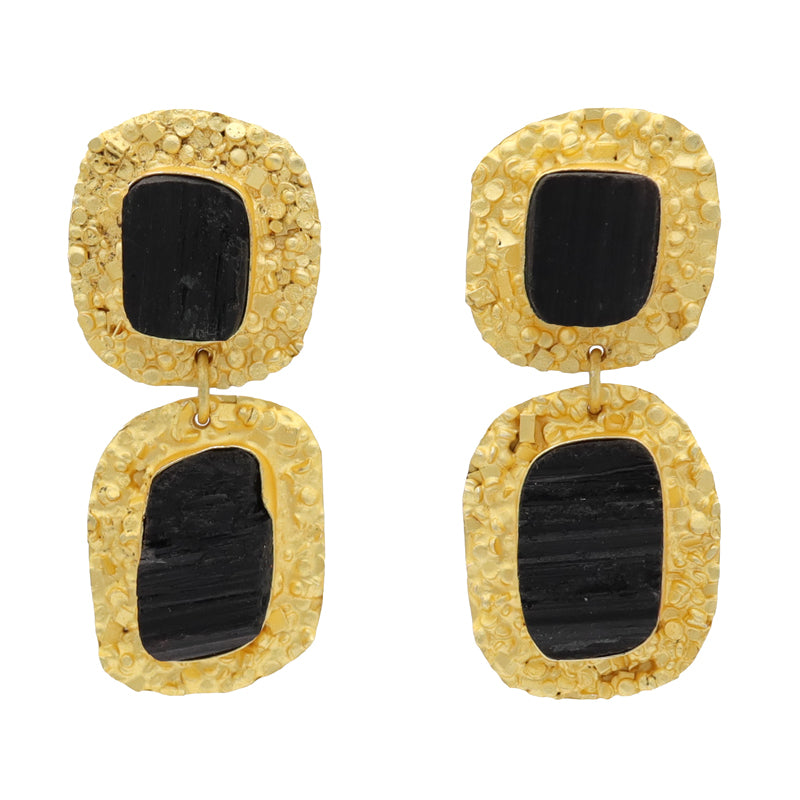 Pendientes Elenis Rough Negro