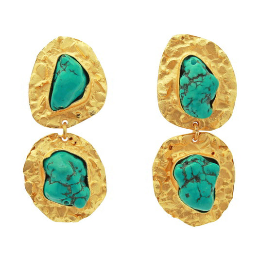 Pendientes Elenis Rough Turquesa