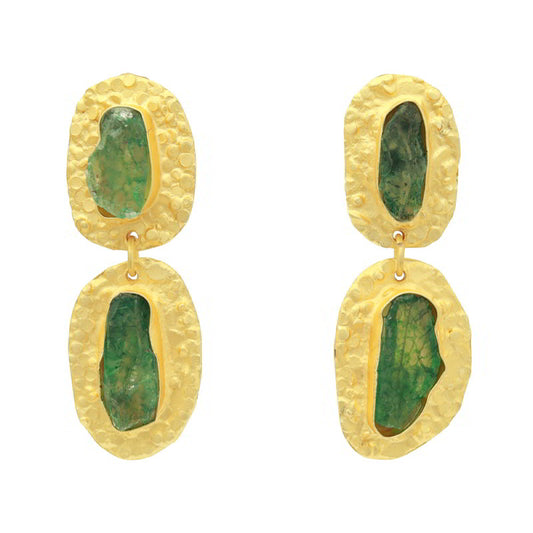 Pendientes Elenis Rough Verde