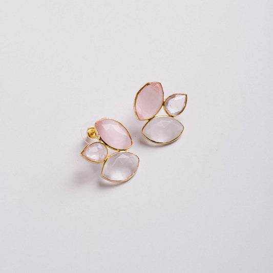 Pendientes Eritia Blanco y Rosa