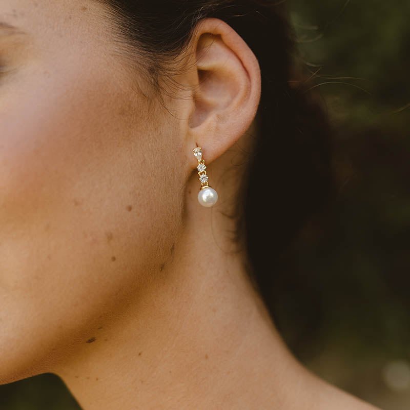 Pendientes Eternity Shine Perla