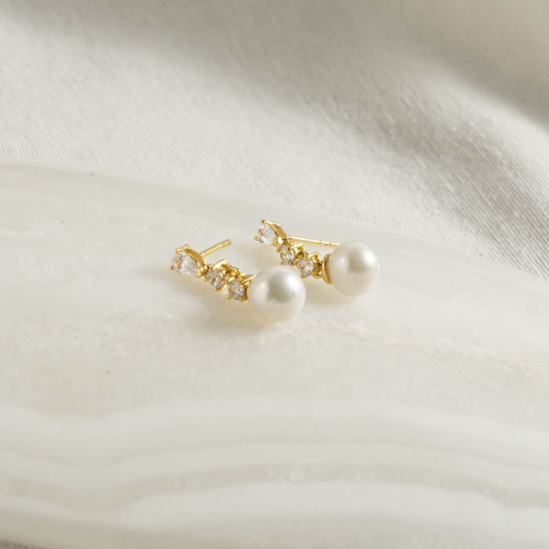 Pendientes Eternity Shine Perla