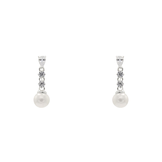 Pendientes Eternity Plata Shine Perla