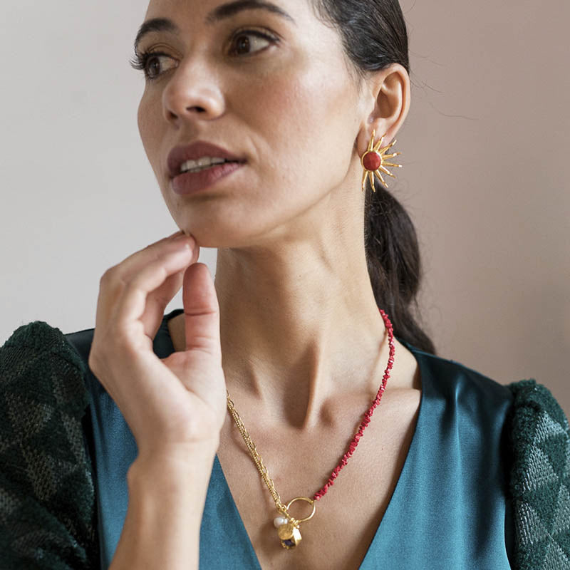 Pendientes Fayun Rojo