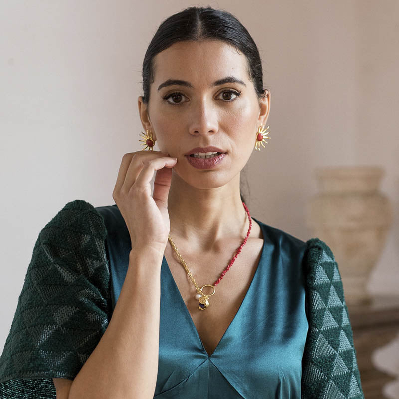 Pendientes Fayun Rojo