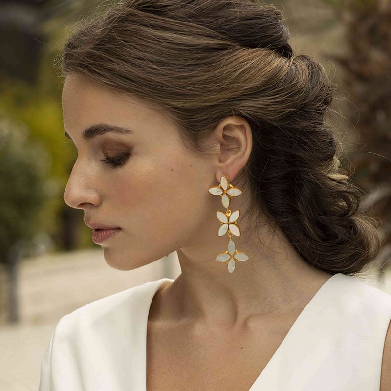 Pendientes Florek Nácar
