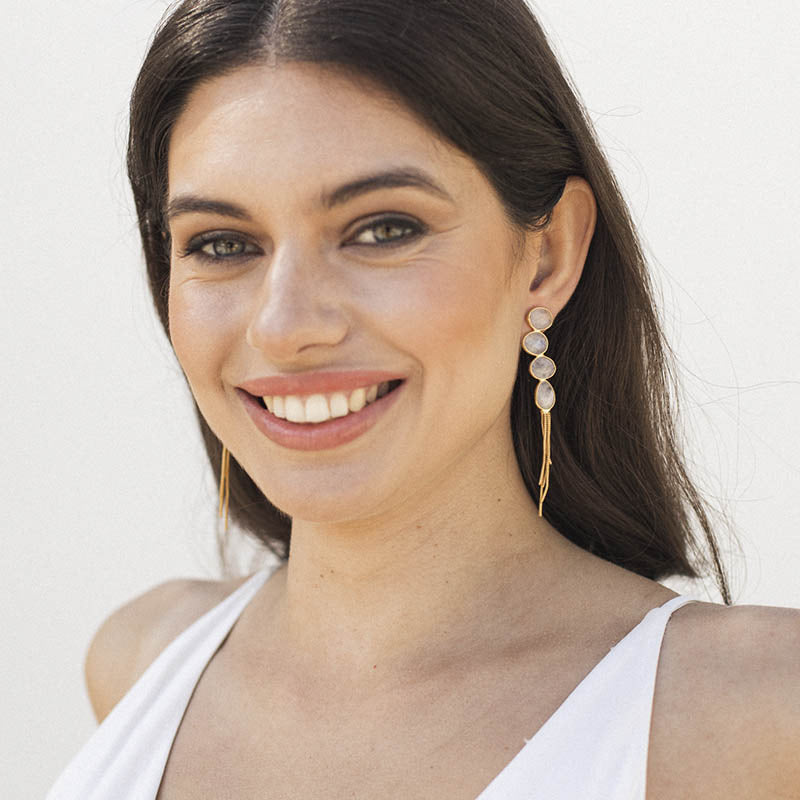 Pendientes Geniqui Ed. Limitada Plata Piedra Lunar