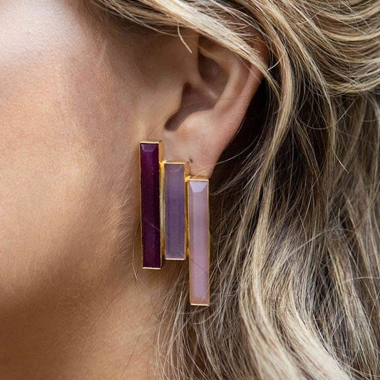 Pendientes Geoline Morado y Rosa