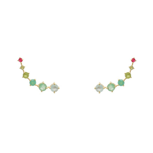 Pendientes Glam Trepadores Verdes y Rubí