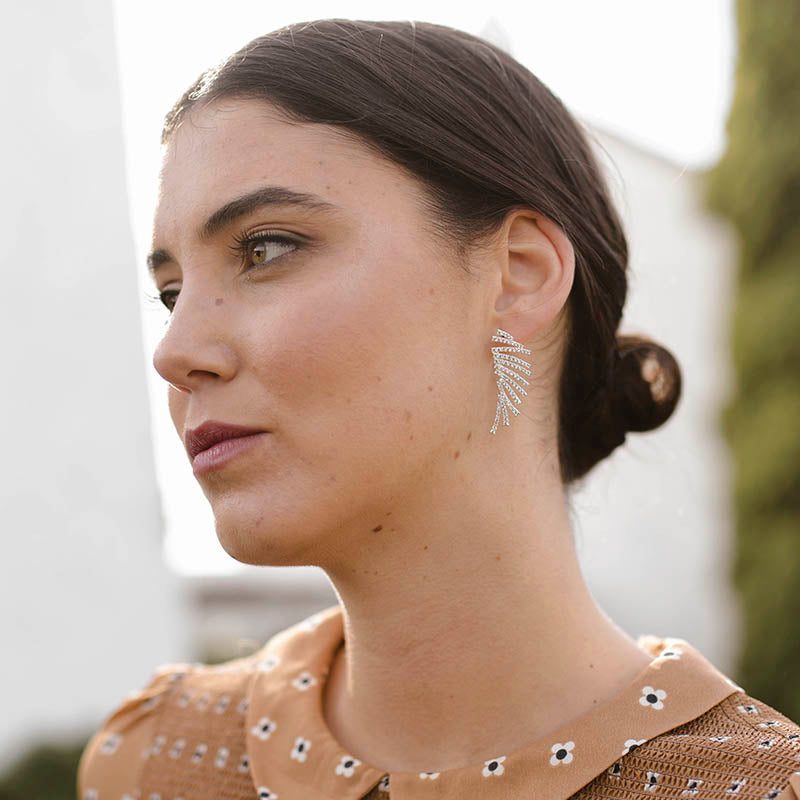 Pendientes Glamis Plata Fucsia