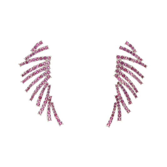 Pendientes Glamis Plata Fucsia